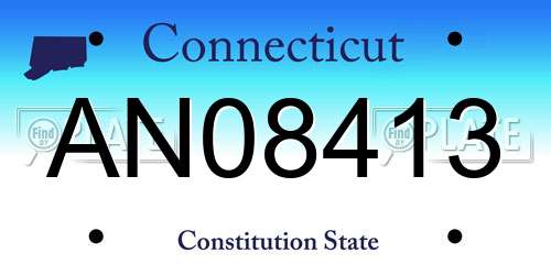 AN08413 Connecticut License Plate