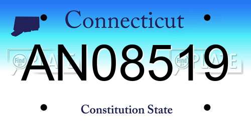 AN08519 Connecticut License Plate
