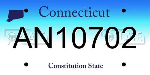 AN10702 Connecticut License Plate