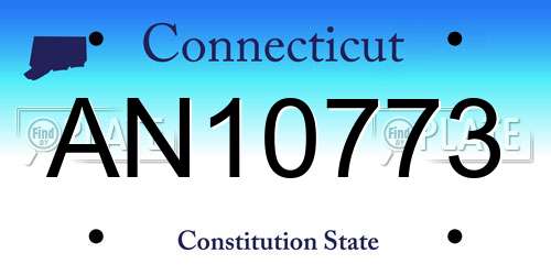 AN10773 Connecticut License Plate