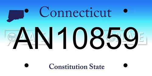 AN10859 Connecticut License Plate