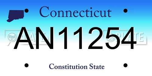 AN11254 Connecticut License Plate