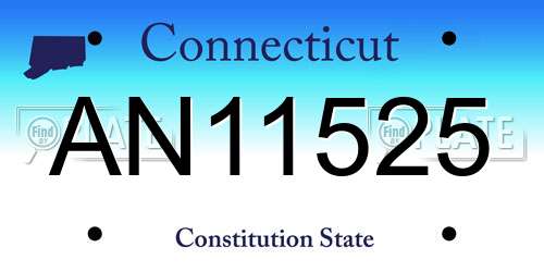 AN11525 Connecticut License Plate