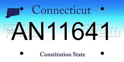 AN11641 Connecticut License Plate