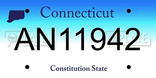 AN11942 Connecticut License Plate