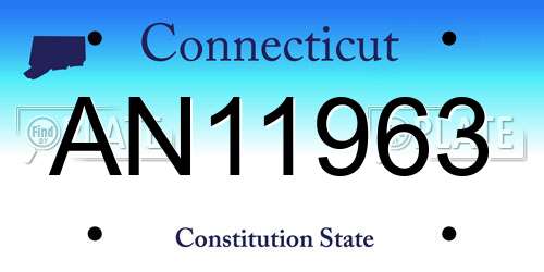 AN11963 Connecticut License Plate