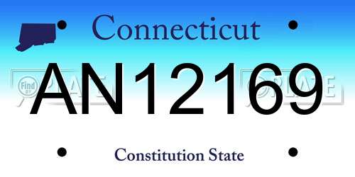 AN12169 Connecticut License Plate