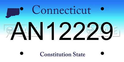 AN12229 Connecticut License Plate