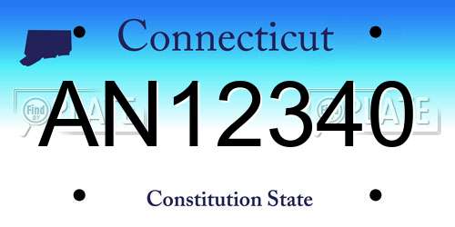 AN12340 Connecticut License Plate