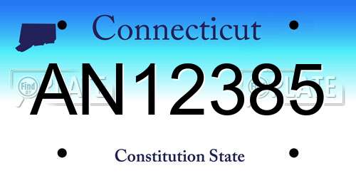 AN12385 Connecticut License Plate