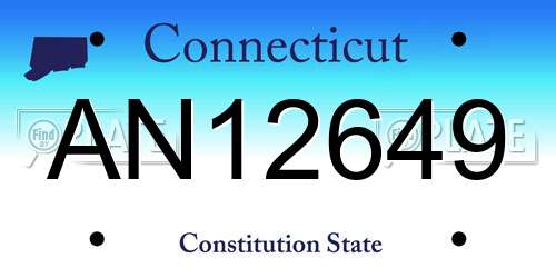 AN12649 Connecticut License Plate