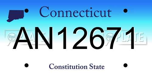 AN12671 Connecticut License Plate