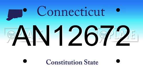 AN12672 Connecticut License Plate