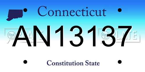 AN13137 Connecticut License Plate