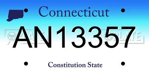 AN13357 Connecticut License Plate