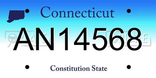 AN14568 Connecticut License Plate