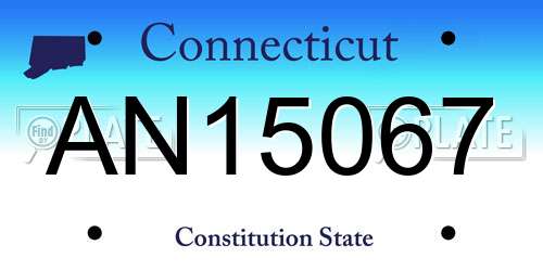 AN15067 Connecticut License Plate