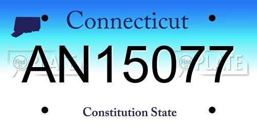 AN15077 Connecticut License Plate