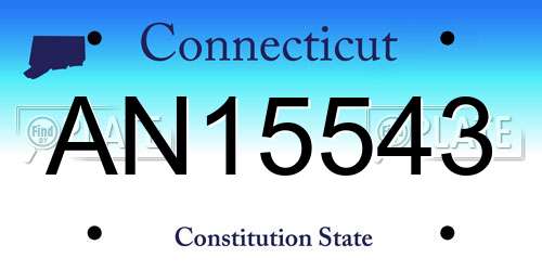 AN15543 Connecticut License Plate