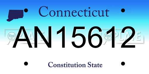 AN15612 Connecticut License Plate