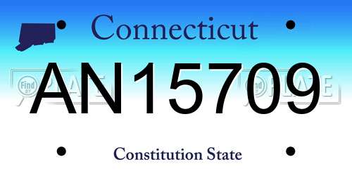AN15709 Connecticut License Plate
