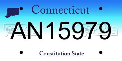 AN15979 Connecticut License Plate