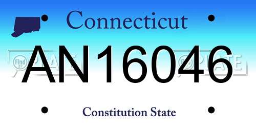 AN16046 Connecticut License Plate