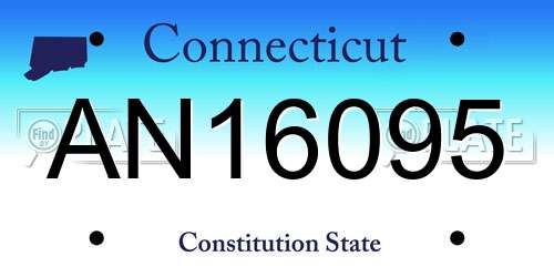 AN16095 Connecticut License Plate