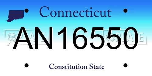 AN16550 Connecticut License Plate