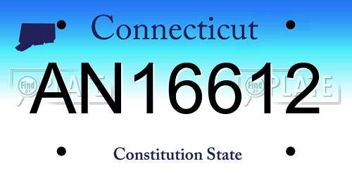 AN16612 Connecticut License Plate