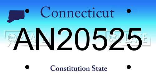 AN20525 Connecticut License Plate