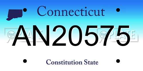 AN20575 Connecticut License Plate