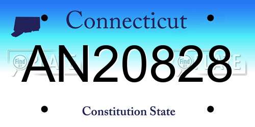 AN20828 Connecticut License Plate