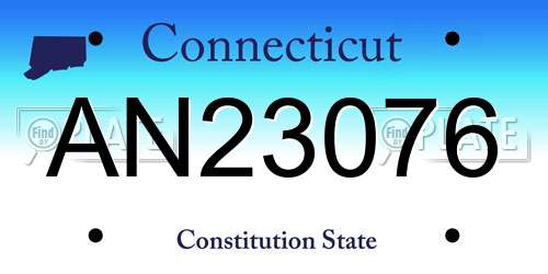 AN23076 Connecticut License Plate