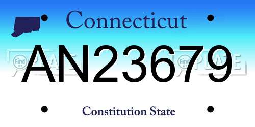AN23679 Connecticut License Plate