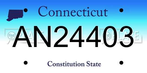 AN24403 Connecticut License Plate
