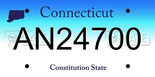 AN24700 Connecticut License Plate