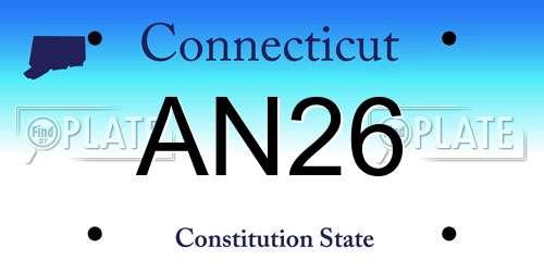 AN26 Connecticut License Plate