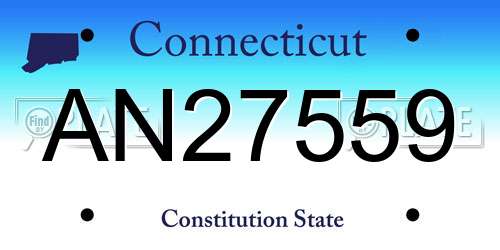 AN27559 Connecticut License Plate