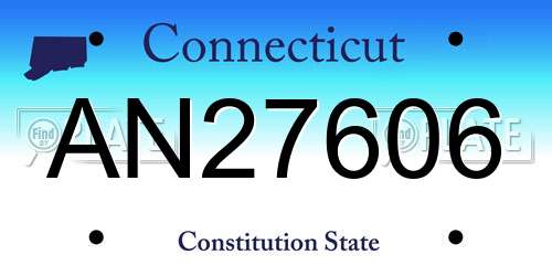 AN27606 Connecticut License Plate