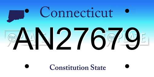 AN27679 Connecticut License Plate