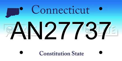 AN27737 Connecticut License Plate