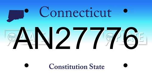 AN27776 Connecticut License Plate