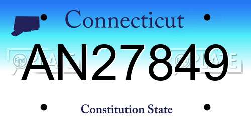 AN27849 Connecticut License Plate