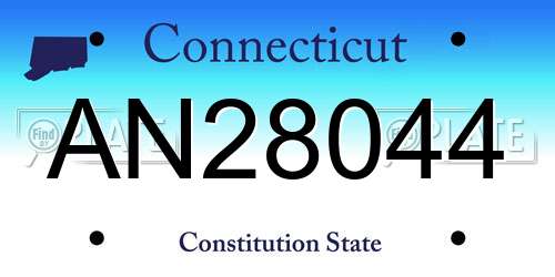 AN28044 Connecticut License Plate