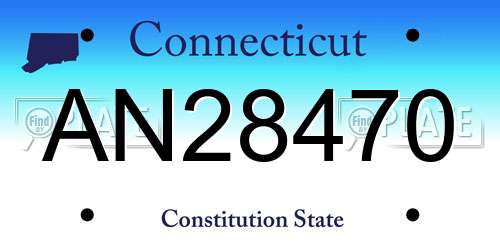 AN28470 Connecticut License Plate