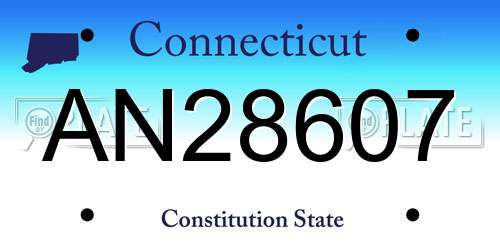AN28607 Connecticut License Plate