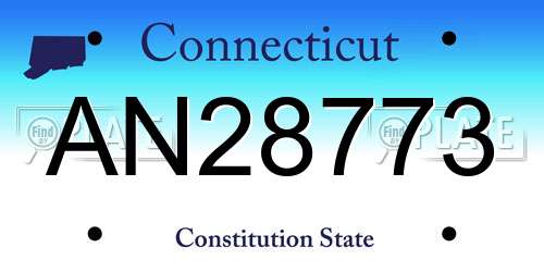 AN28773 Connecticut License Plate