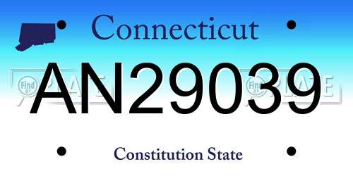 AN29039 Connecticut License Plate