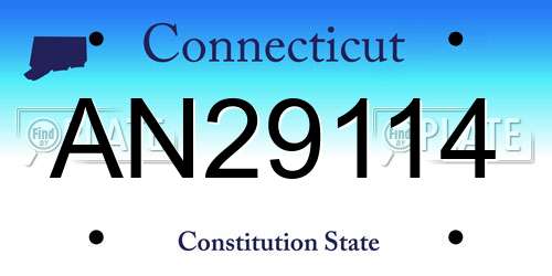 AN29114 Connecticut License Plate